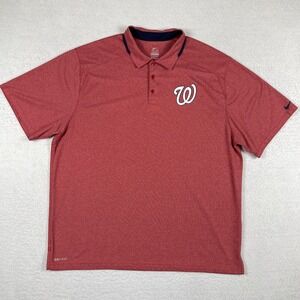 Washington Nationals Polo Shirt Mens‎ XXL Nike MLB Baseball DC Nats Travel Work